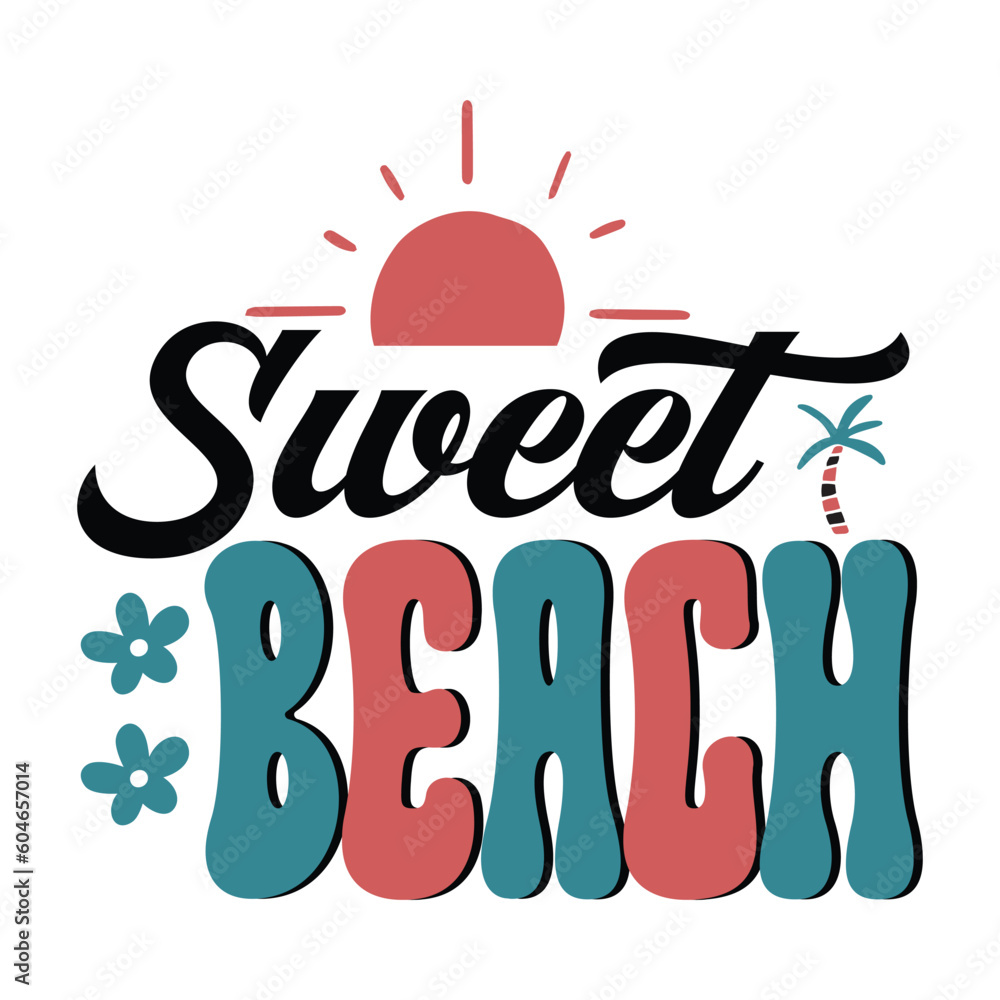 Fototapeta premium Sweet beach Retro SVG