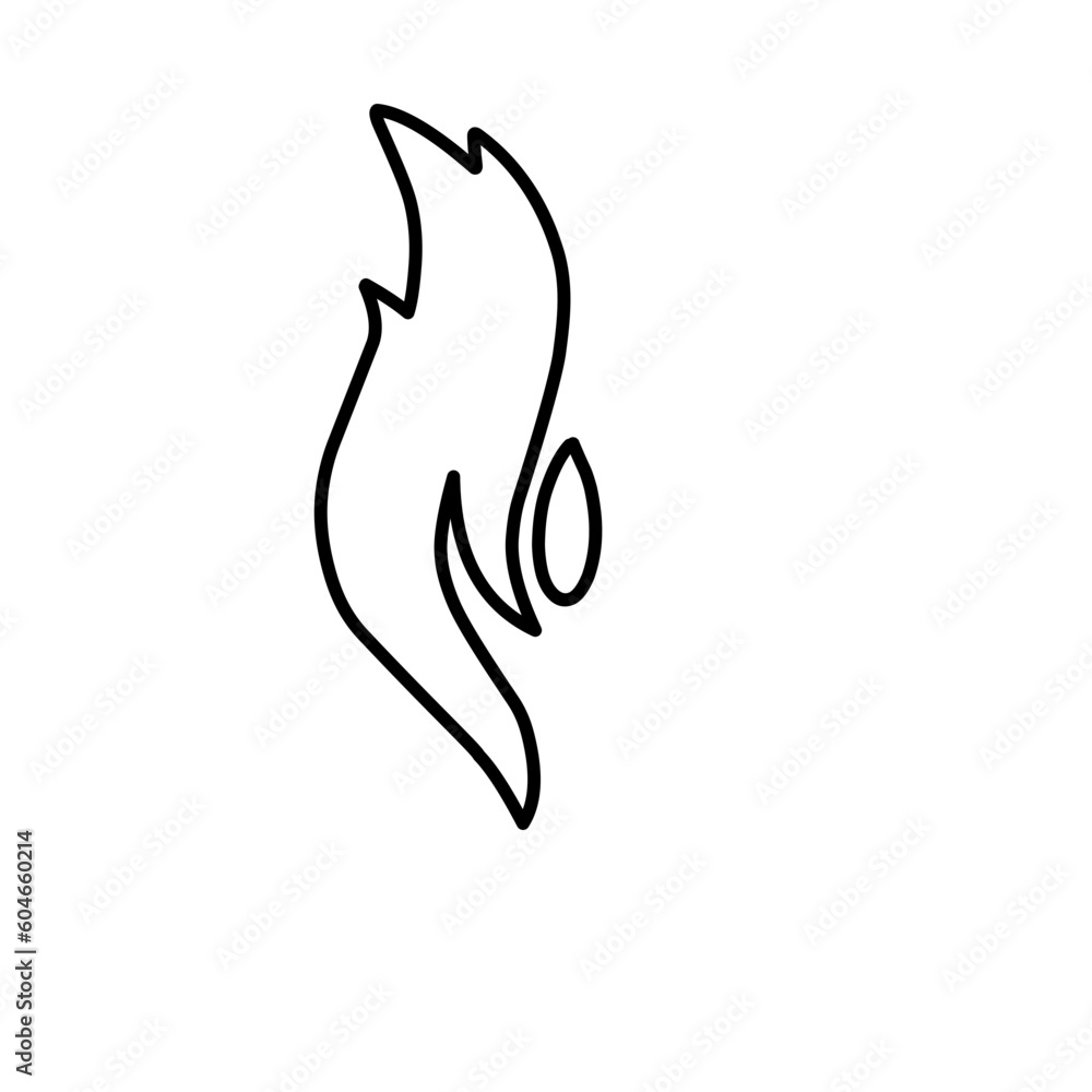 Fire and flames outline icon Contour bonfire linear flaming elements. Hand drawn monochrome different fire flame vector illustration Fire and flames outline icon Contour bonfire linear flaming elements. Hand drawn monochrome different fire flame vector illustration
