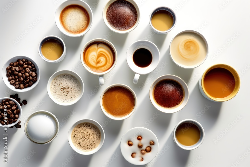 Generative AI collection a coffee top view Food Photography Generative AI collection a coffee top view Food Photography