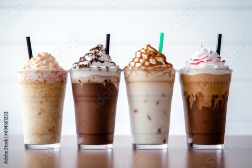 Generative AI collection a cup frappe Food Photography