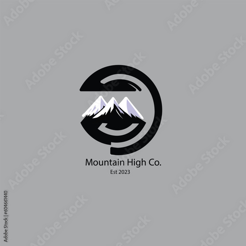 Mountain high co simple modern design logo