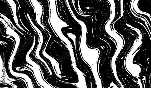 Black grunge marble texture. Vector background. Waves, lines, monochrome.