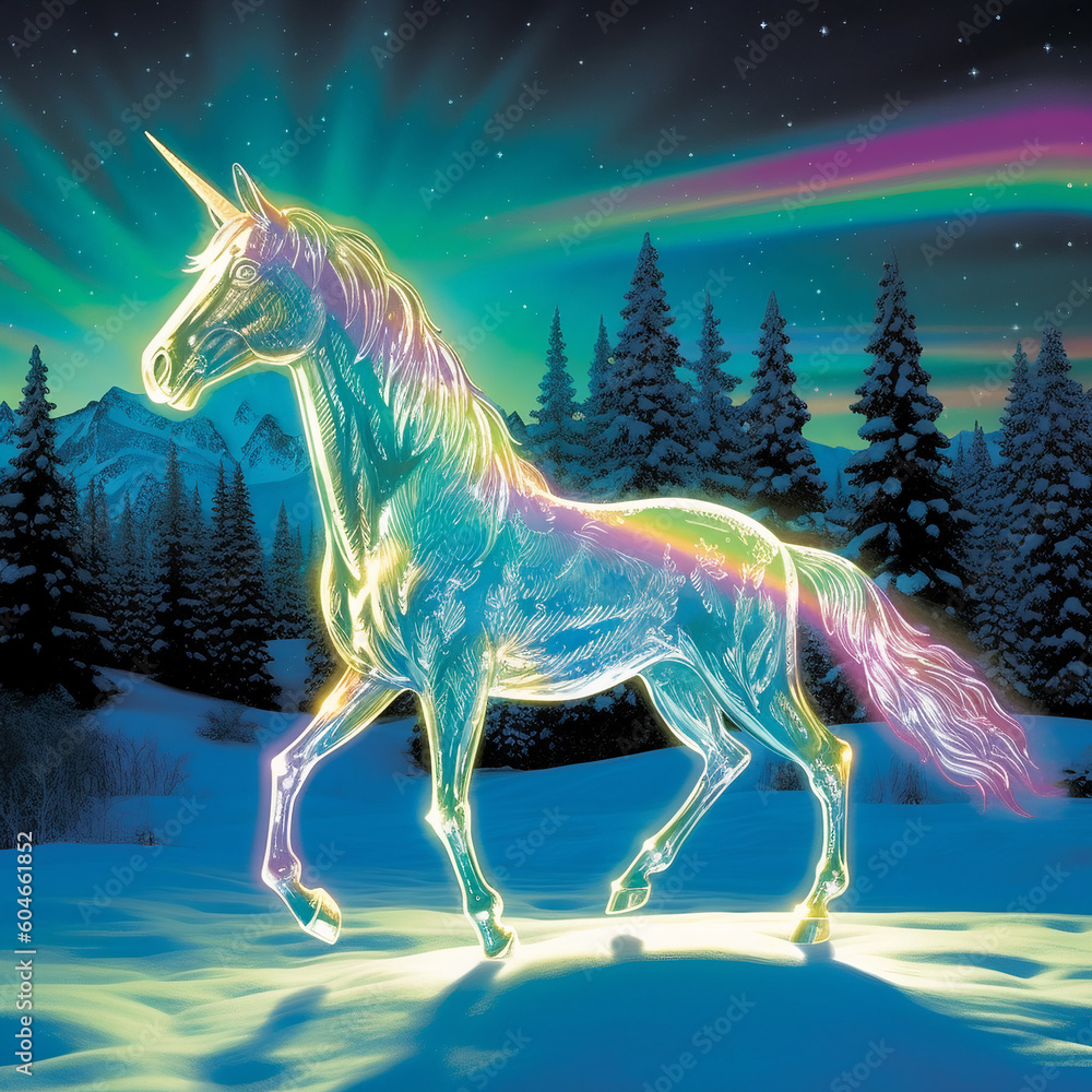 Fototapeta premium Magical Unicorn Ai generative
