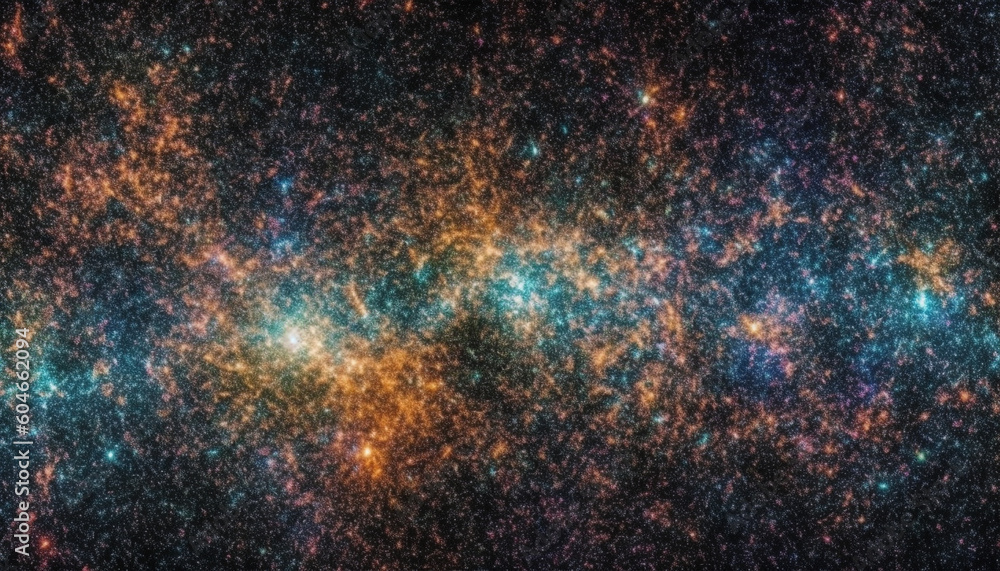 Exploding supernova illuminates multi colored galaxy in deep space backdrop generated by AI