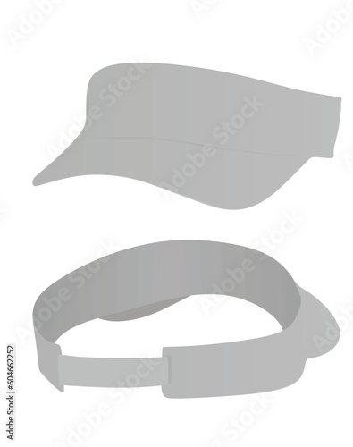 Grey visor cap. vector illustration