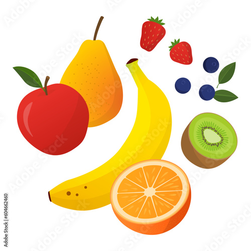 Mix of delicious healthy fruits