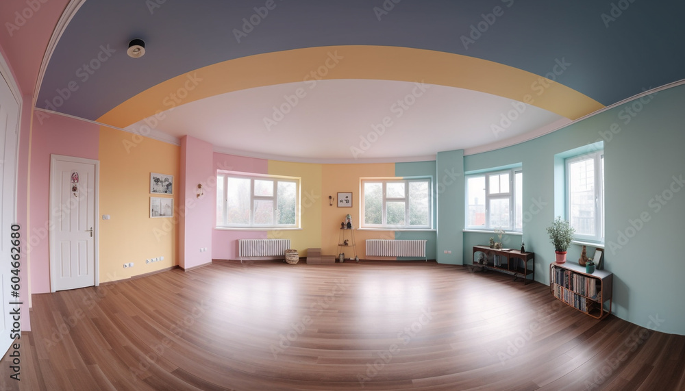 Fototapeta premium Modern luxury apartment with elegant parquet flooring and clean design generated by AI