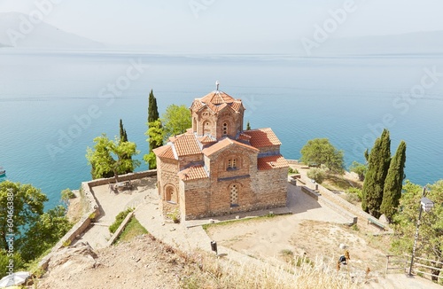 The scenic St. John of Kaneo church which sits alongside Lake Ohrid in North Macedonia