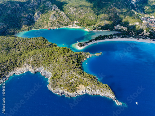 Fototapeta Naklejka Na Ścianę i Meble -  Aerial Perspective: Ölüdeniz Beach in Fethiye, Muğla