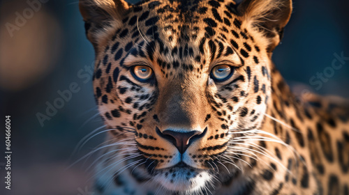 Close up portrait of a leopard. © Mike