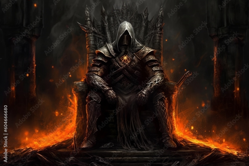 A man sitting on a throne in an abyss, in the style of darkerrorcore. Generative AI. A man sitting on a throne in an abyss, in the style of darkerrorcore. Generative AI.