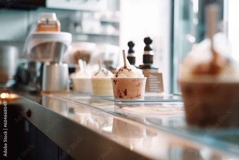 Generative AI a natural kitchen in the ice cream shop Photography Generative AI a natural kitchen in the ice cream shop Photography