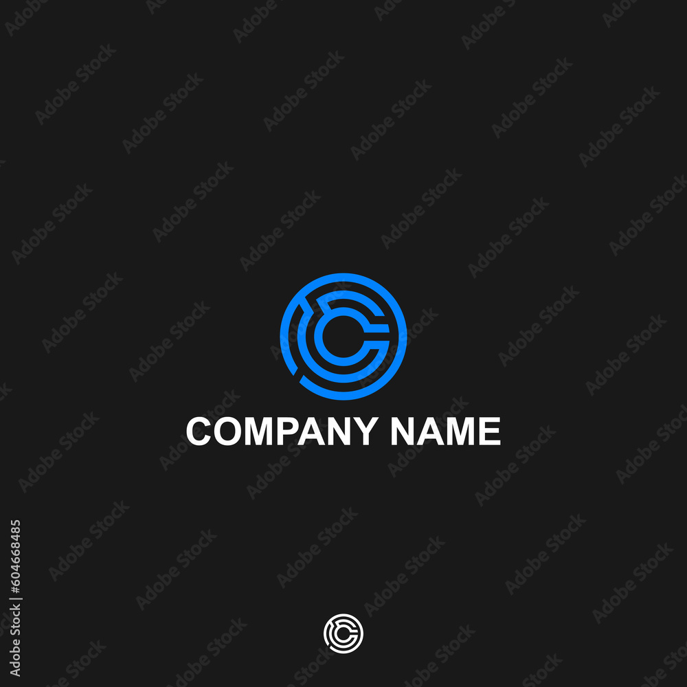 Monogram logo letter C, CC or CCC modern company c, letter, icon, cc, abstract, vector, business, design, wedding, art, font, concept, label, alphabet, template, bitcoin, blue, creative