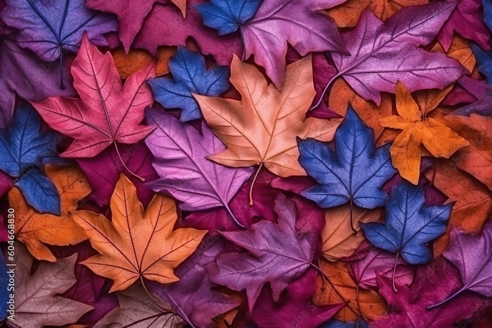 Tree leaves are multicolored filled background. The texture of a tree leaf. Tree leaves are multicolored filled background. The texture of a tree leaf.