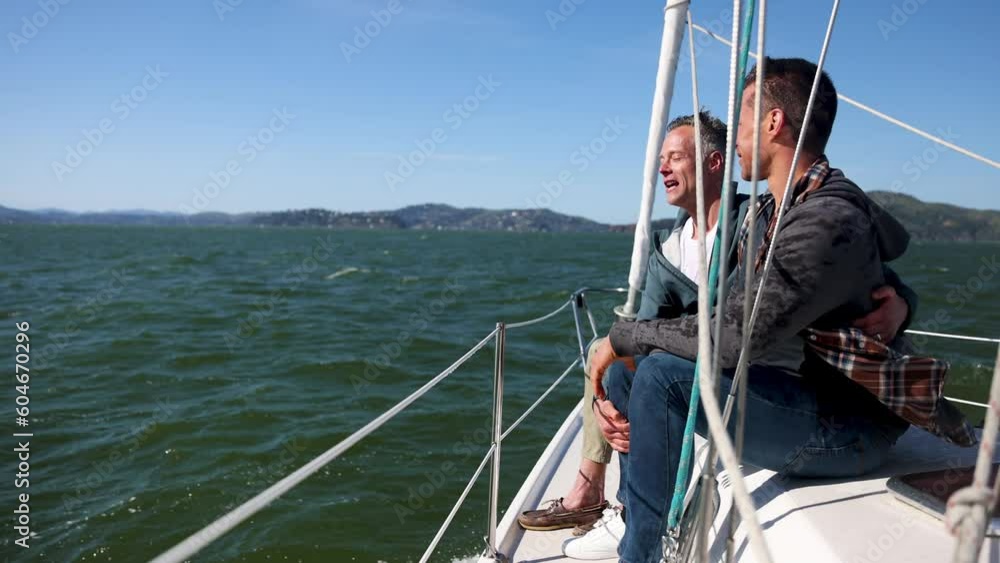 LGBTQ Gay male couple travel together sailing adventure San Francisco LGBTQ Gay male couple travel together sailing adventure San Francisco