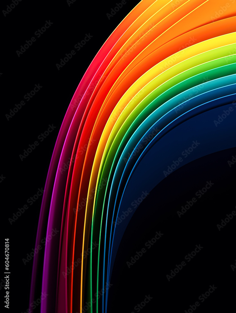 Obraz premium 3d scene with rainbow colors, creative background in pastel and vivid colors created with Generative AI technology