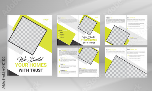 Vector Corporate Construction  Enovation Home Repair Brochure Design