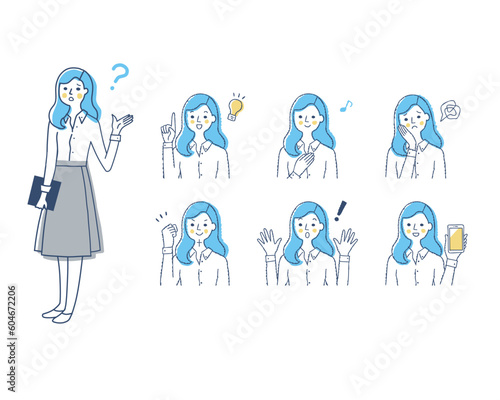 女性の表情　バリーエーションセット