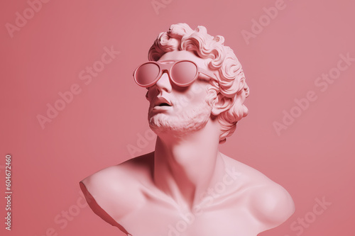 Ancient bust of a man in sunglasses. AI generated image. © Boadicea
