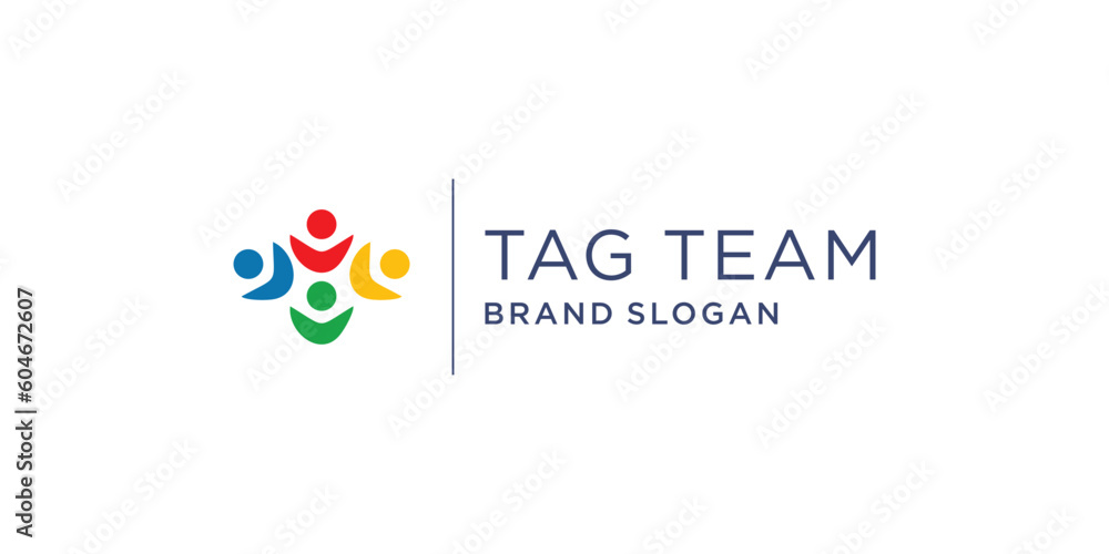 Obraz premium Community logo design vector with modern creative style