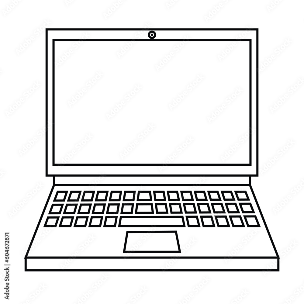Laptop device icon in flat style. Vector illustration for web site, mobile application Laptop device icon in flat style. Vector illustration for web site, mobile application