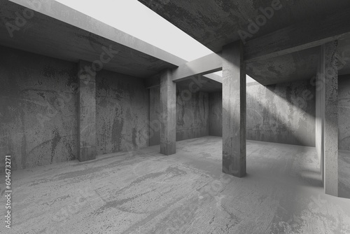 Fototapeta Naklejka Na Ścianę i Meble -  Abstract architecture interior background. Modern concrete room