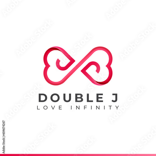 Letter J Infinity Logo design and Endless love symbol for Valentine's day Wedding Dating and Charity concept