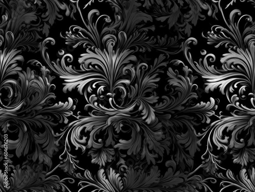 Seamless pattern Royal vintage Victorian Gothic background Rococo venzel and whorl 