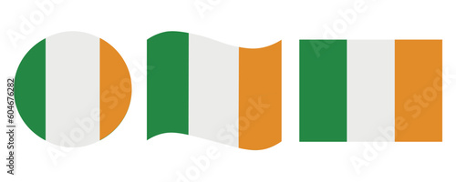 Ireland flag icon. Ireland nation element set vector ilustration.