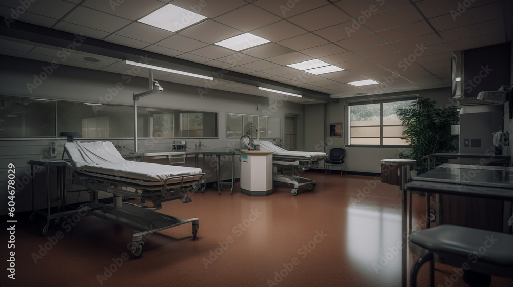 interior of a hospital. Medical facility. Image Generative AI