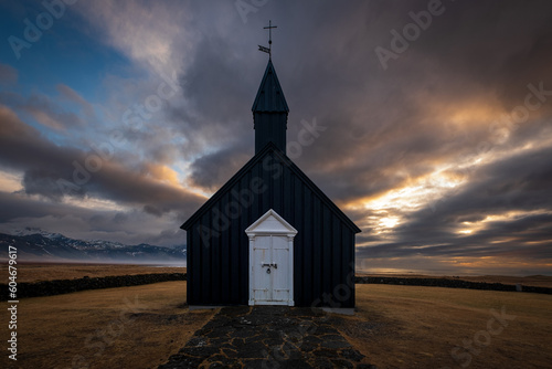 Budakirkja (Black Church), Budir, Snaefellsnes Peninsula, Iceland photo