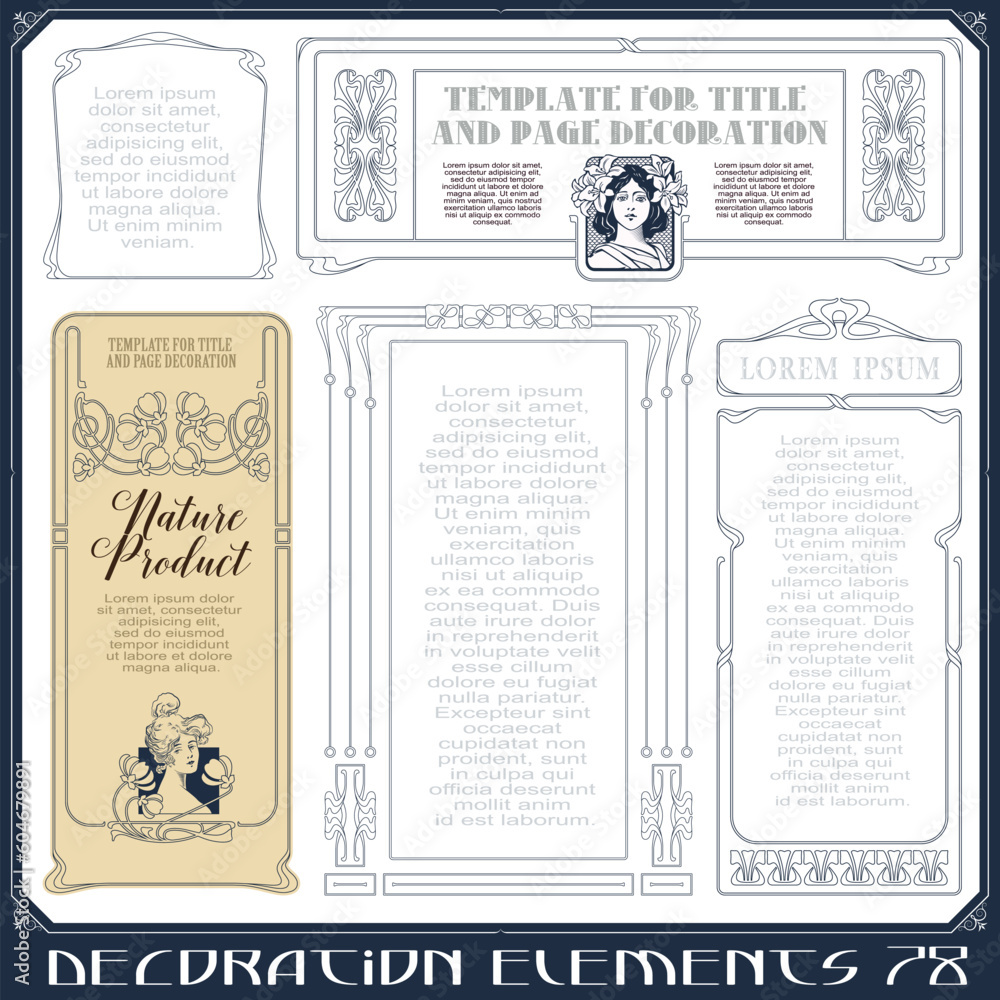 Fototapeta premium Vector set of calligraphic design elements and page decor.