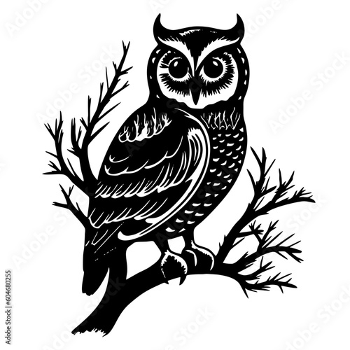 owl sitting on a branch