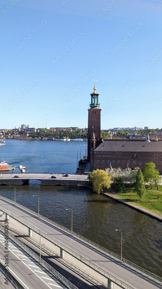 Stockholm city hall on summer day in Sweden