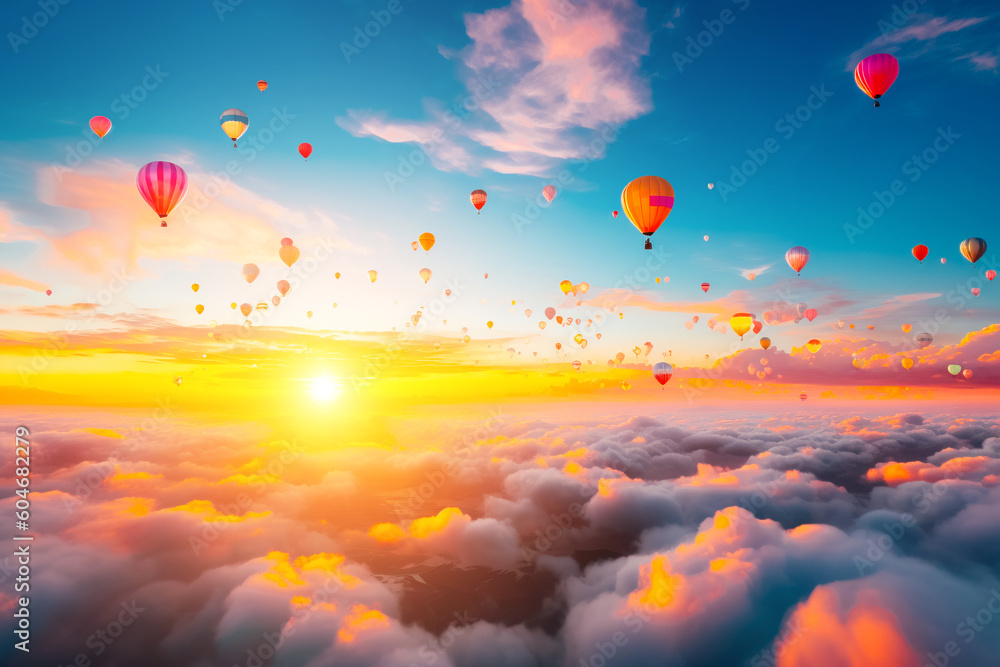 Fototapeta premium The sky with balloons