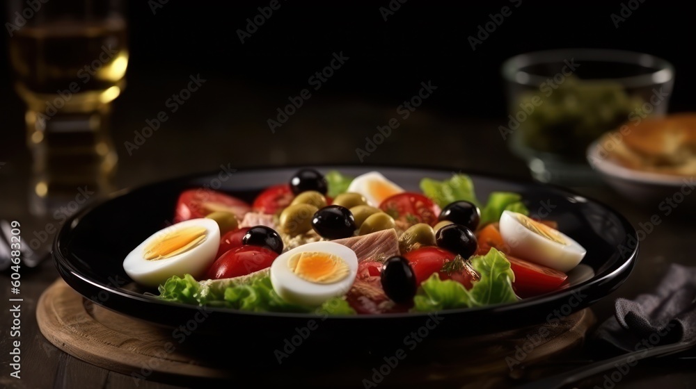 Healthy vegetable salad. Generative AI Healthy vegetable salad. Generative AI