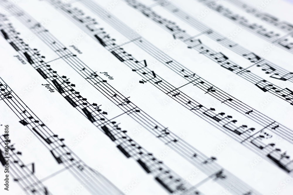 musical score with musical notes on a white background musical score with musical notes on a white background