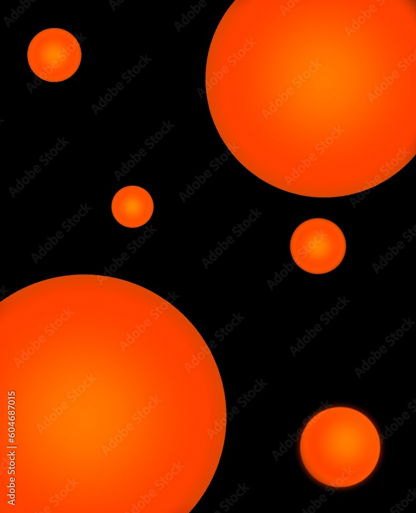 bright orange balloons on a black background bright orange balloons on a black background