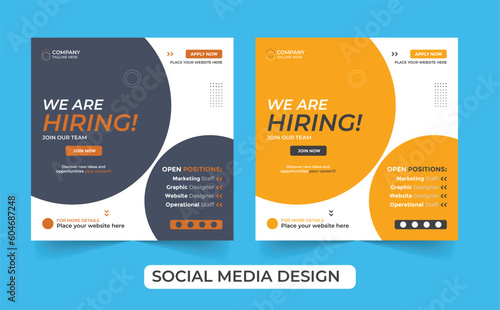 Business marketing agency promotion social media post template. Editable square banner design with place for the photo