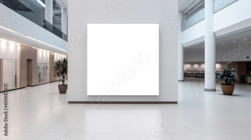 Empty signboard mockup in the mall. AI generation