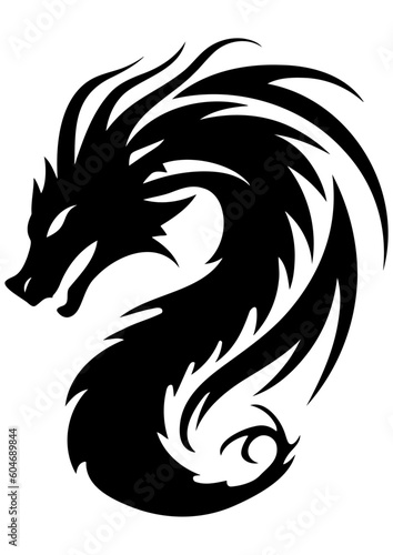 Wallpaper Mural Dragon tattoo design, silhouette of a dragon Torontodigital.ca