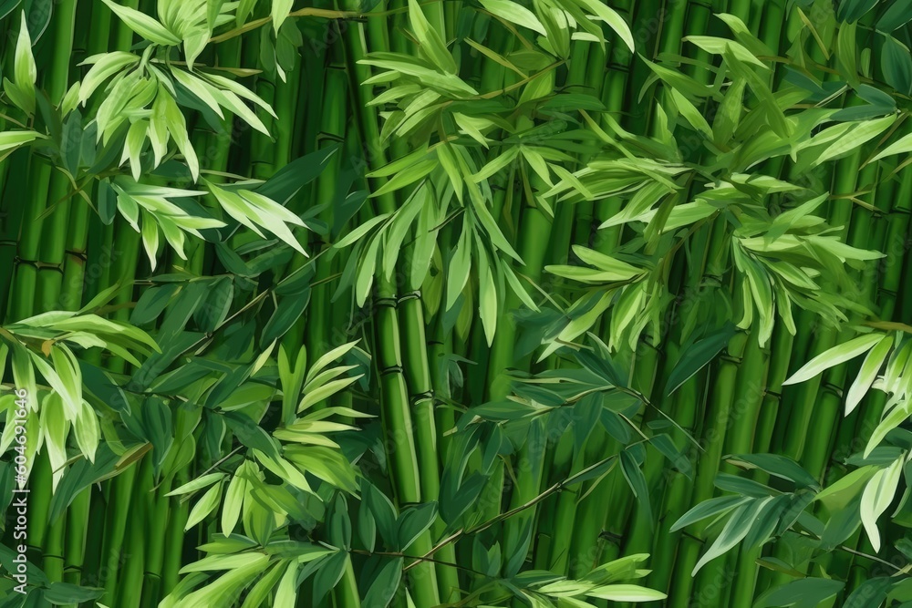 Naklejka premium Bamboo Forest Grove Trees Seamless Texture Pattern Tiled Repeatable Tessellation Background Image