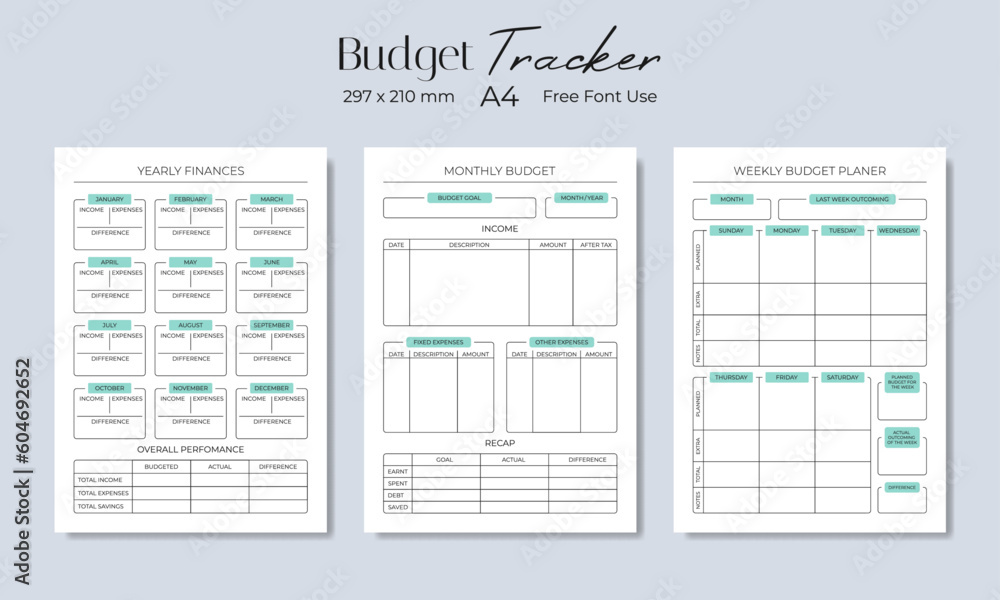 Budget tracker, budget planner. Vector illustration