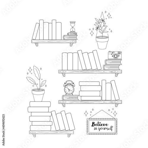 Book tracking tracker, vector illustration