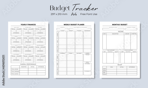 Budget tracker, budget planner. Vector illustration