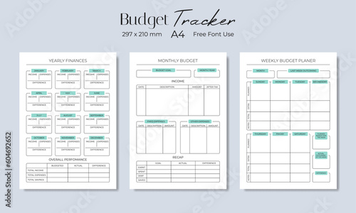 Budget tracker, budget planner. Vector illustration
