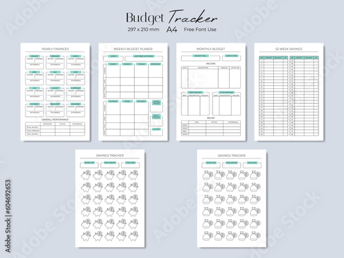 Budget tracker  budget planner. Vector illustration