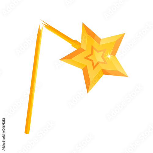Broken magic wand, vector illustration