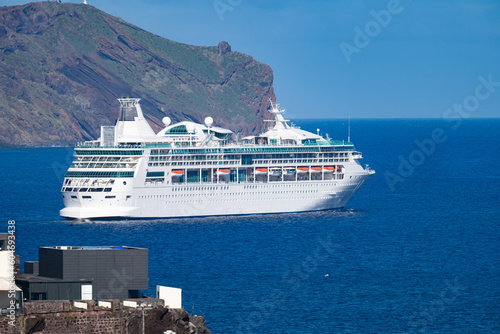 landscape of Madeira island with ferry © ksena32