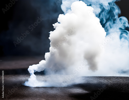 Smoke or fog steam set on black color background. Hazy steam curls for decorative special effect. Cigarette fumes or dry ice Smoking design. Smoke steam food  Generative AI  illustration